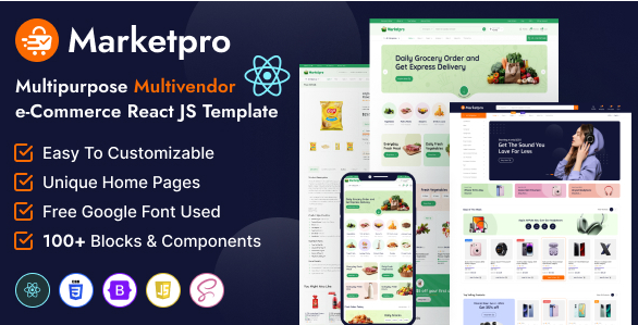 MarketPro - eCommerce Multivendor React JS Template Multipurpose