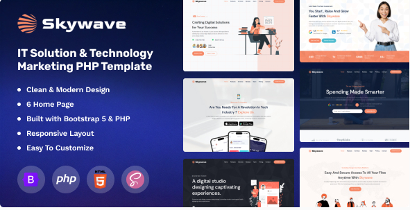 Skywave - IT Solution & Technology Marketing PHP Template