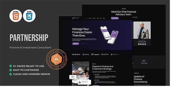 Partnership - Finance & Investment Consultant HTML Template