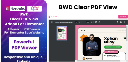 Product Image - Clear PDF View Addon For Elementor