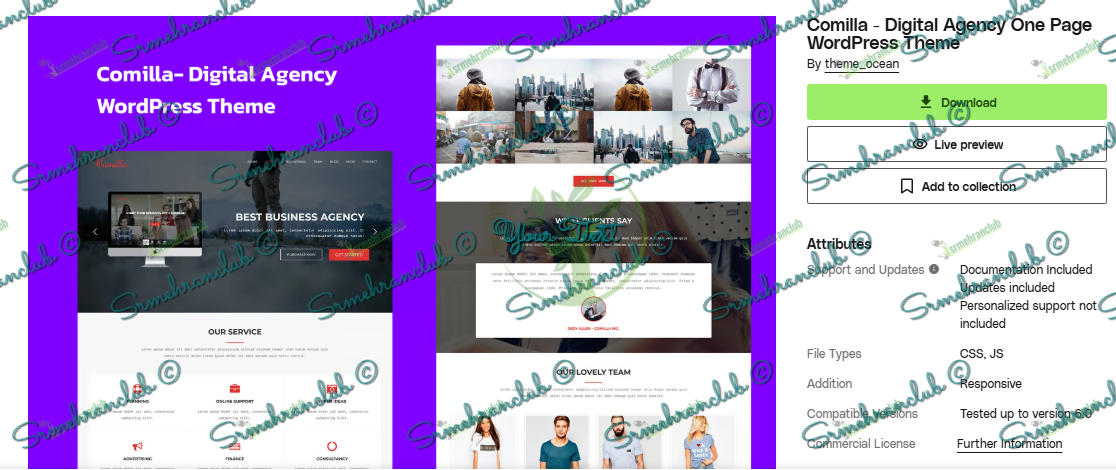 Comilla - Digital Agency One Page WordPress Theme