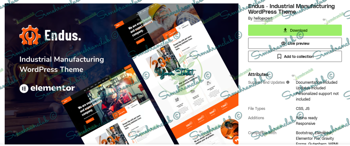 Endus - Industrial Manufacturing WordPress Theme 1.0