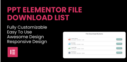 Product Image - File Download List Elementor Widget