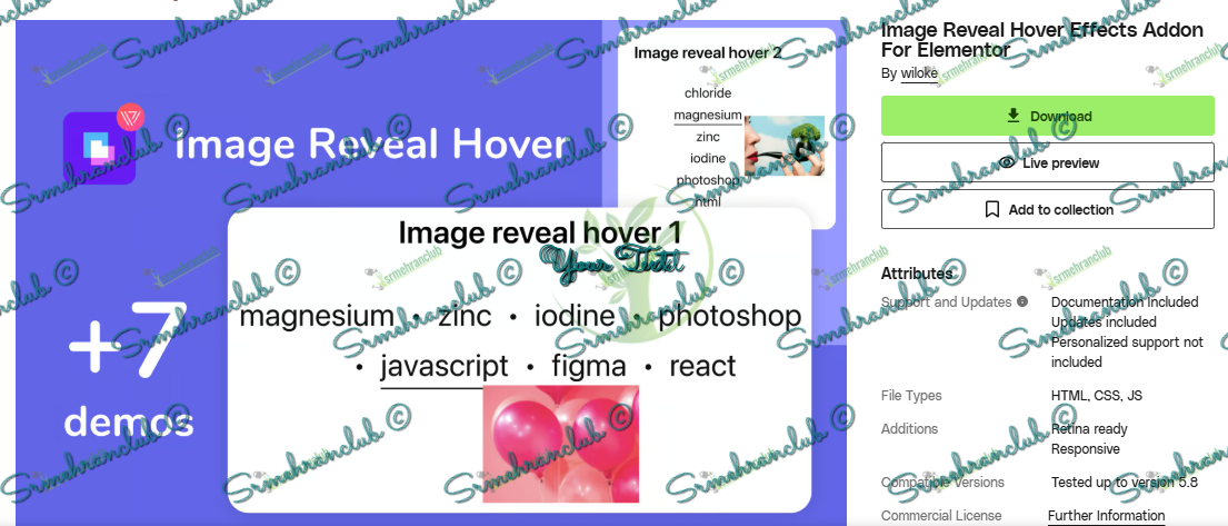 Download Image Reveal Hover Effects Addon For Elementor