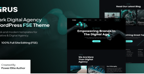 Pirus – Dark Digital Agency FSE WordPress Theme