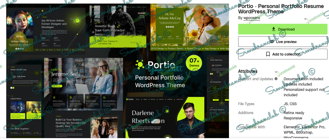 Portio - Personal Portfolio Resume WordPress Theme