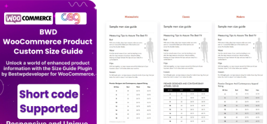 Product Image - Product Custom Size Guide For WooCommerce