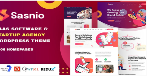 Product Image - Sasnio – SaaS & Software Startup Agency WordPress Theme