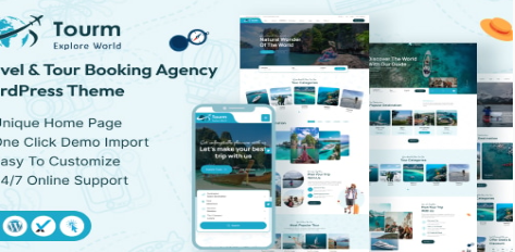 Tourm- Travel & Tour Booking Agency WordPress Theme