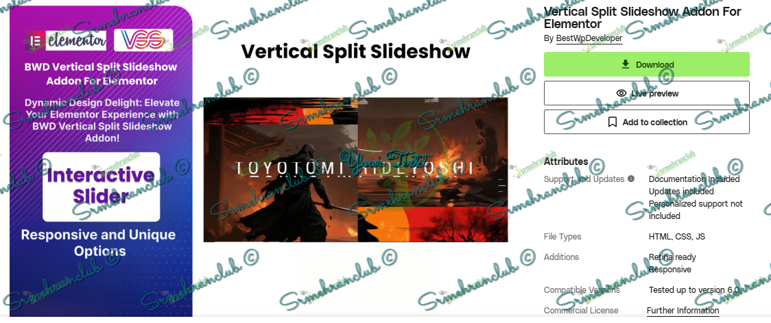 Download Vertical Split Slideshow Addon