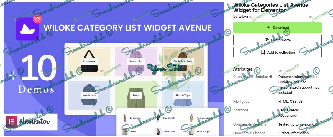 Download Wiloke Categories List Avenue Widget for Elementor