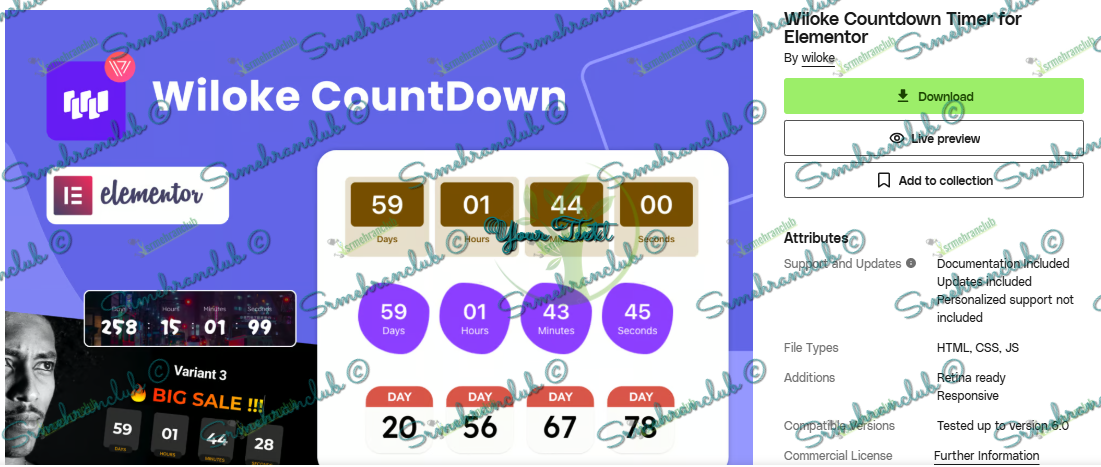 Download Wiloke Countdown Timer for Elementor