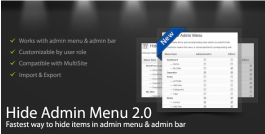 Product Image - WordPress Hide Admin Menu Plugin