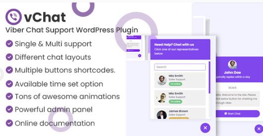 Product Image - vChat – Viber Chat Support WordPress Plugin