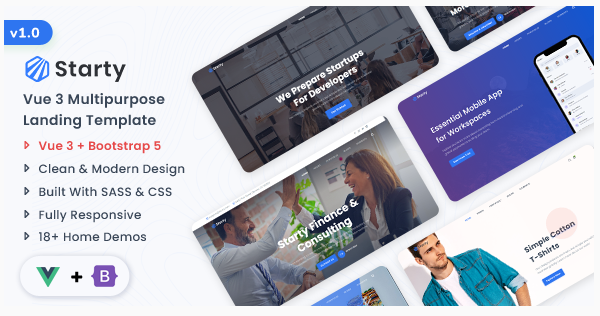 Starty - Vue Multipurpose Landing Template