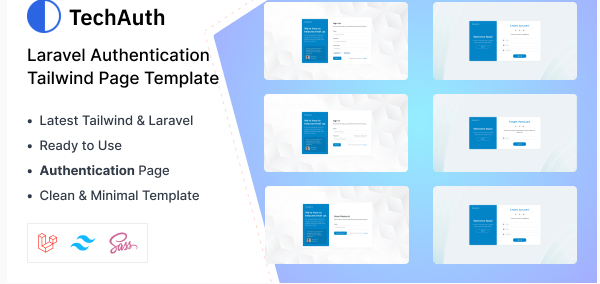 TechAuth - Laravel Auth Pages Tailwind Template