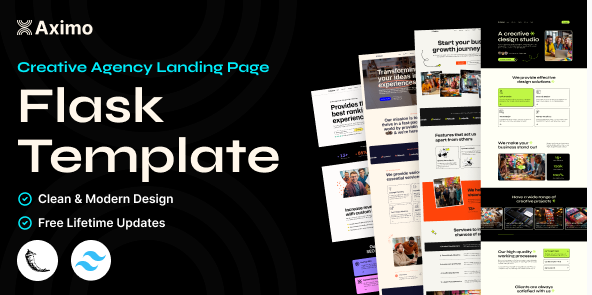 Aximo - Flask - Creative Agency Tailwind Template