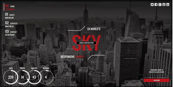 Sky || Responsive Coming Soon Page