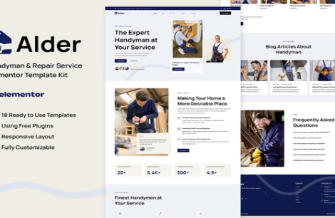 Product Image - Alder – Handyman & Repair Service Elementor Template Kit