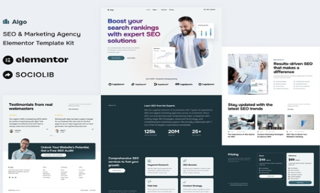Product Image - Algo – SEO & Marketing Agency Elementor Template Kit