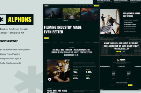 Product Image - Alphons – Film Maker & Movie Studio Elementor Template Kit