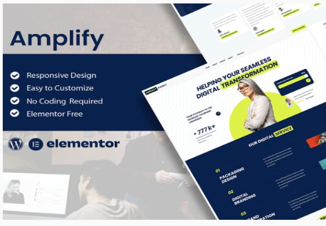 Product Image - Amplify – Digital Marketing Agency Elementor Template Kit