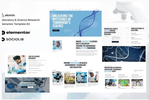 Product Image - Atomic – Laboratory & Science Research Elementor Template Kit Product Image - Atomic – Laboratory & Science Research Elementor Template Kit