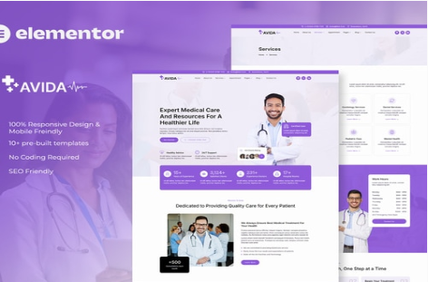 Product Image - Avida – Health & Medical Elementor Template Kit