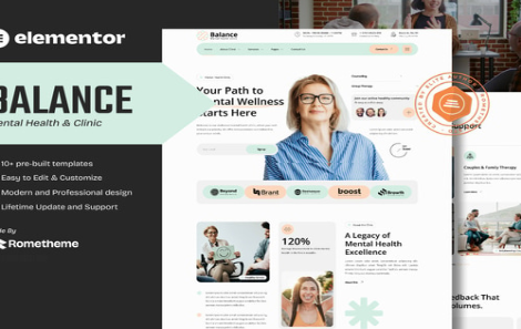 Product Image - Balance – Mental Health Clinic Elementor Template Kit