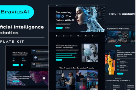 Product Image - BraviusAI – AI & Robotics Elementor Template Kit