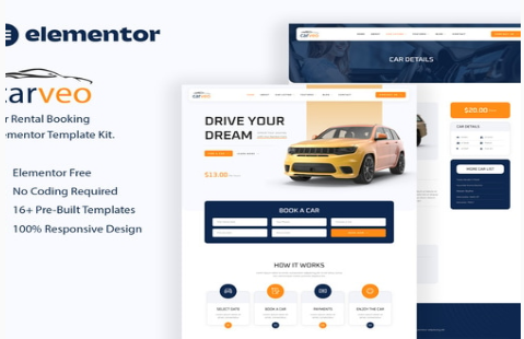 Product Image - Carveo – Car Rental Elementor Template Kit