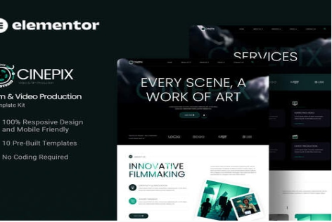 Product Image - Cinepix – Film & Video Production Elementor Template Kit