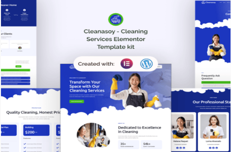 Product Image - Cleanasoy – Cleaning Services Elementor Template kit