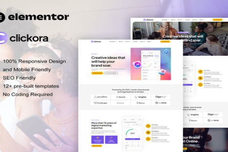 Product Image - Clickora – Digital Marketing Agency Elementor Template Kit Product Image - Clickora – Digital Marketing Agency Elementor Template Kit