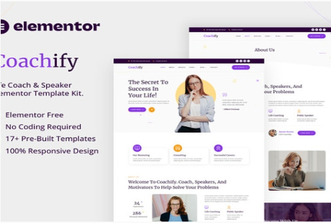 Product Image - Coachify – Life Coach & Speaker Elementor Template Kit