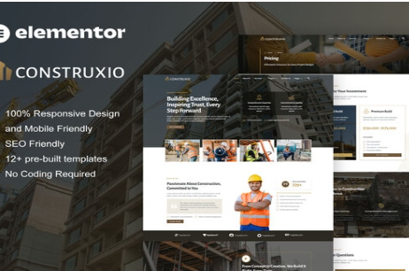 Product Image - Construxio – Construction & Building Company Elementor Pro Template Kit