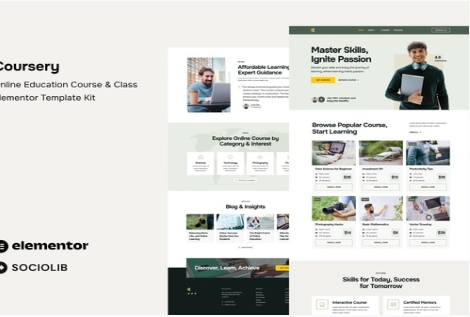Product Image - Coursery – Online Education Course & Class Elementor Template Kit