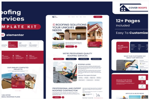 Product Image - Coverroofs – Roofing Services Elementor Template Kit