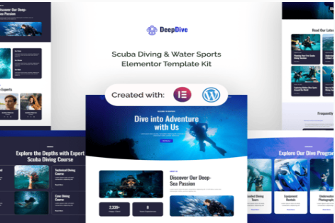 Product Image - Deepdive – Scuba Diving & Water Sports Elementor Template Kit