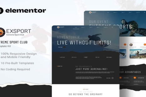 Product Image - Exsport – Extreme Sport Club Elementor Template Kit