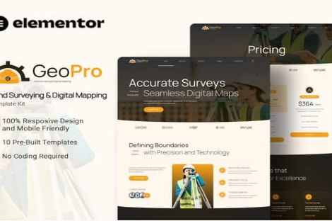 Product Image - Geopro – Land Surveying & Digital Mapping Elementor Template Kit