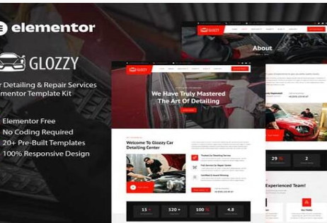 Product Image - Glozzy – Car Detailing & Repair Service Elementor Template Kit