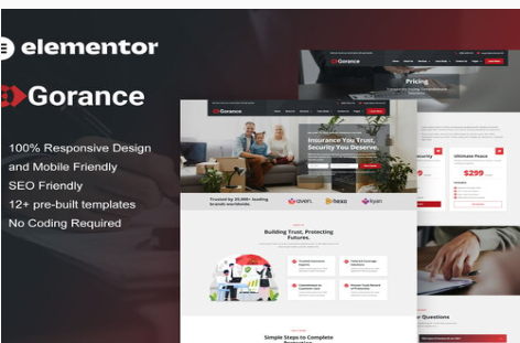Gorance - Insurance Agency Elementor Pro Template Kit