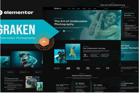 Product Image - Graken – Underwater Photography Elementor Template Kit