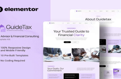 Product Image - GuideTax – Tax Advisor & Financial Colsulting Elementor Template Kit