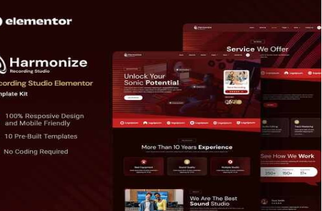 Product Image - Harmonize – Recording Studio Elementor Template Kit