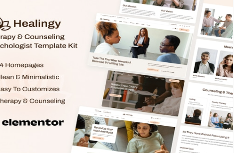 Healingy - Therapy & Counseling Psychologist Template Kit