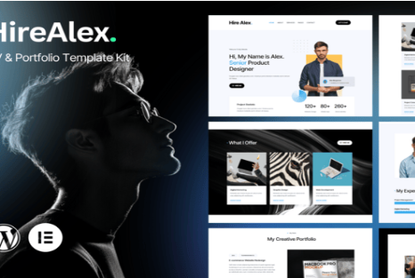 Product Image - HireAlex – CV & Portfolio Elementor Template Kit