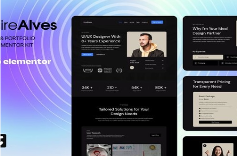 Product Image - HireAlves – CV & Portfolio Elementor Template Kits