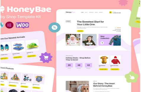 Product Image - HoneyBae – Baby Shop Ecommerce Elementor Pro Template Kit